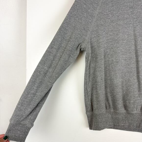 Spiritual Gangster XS Be Present Embroidered Heart Gray Crew Raglan Sweatshirt - Picture 4 of 9